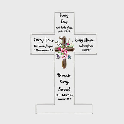 1pc Acrylic Cross - Bible Verses and Prayers, Inspirational Christian Gifts, Religious Decor for Home and Desk, Perfect for Mom,