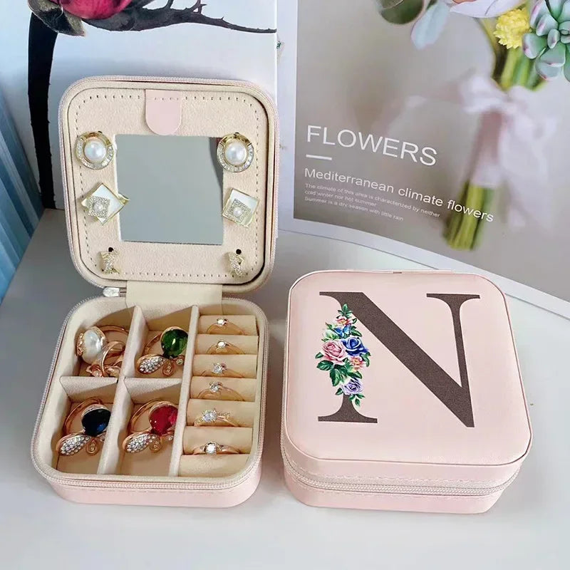 Personalized Flower Alphabet Jewelry Box