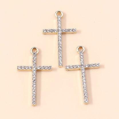 10pcs Luxury Gold Silver Color Cross Charms for Jewelry Making Handmade Crosses Pendant Necklace Keychain Diy Jewelry Findings - Blessings is Here