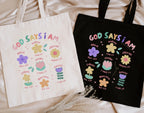 God Is Good Christian Tote Bag – Floral Canvas Shoulder Bag for Women