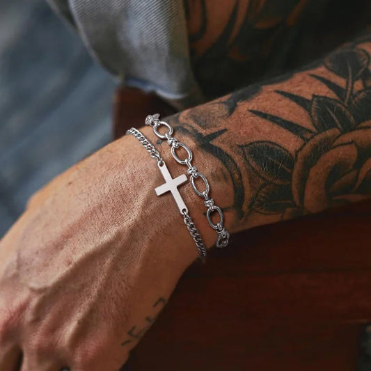 Waterproof Stainless Steel Cross Bracelet Christian Jewelry