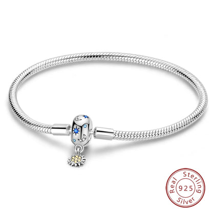 925 Silver Star Moon Clover Bracelet
