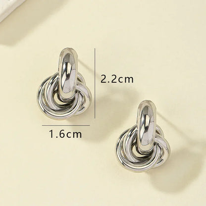 Gold & Silver Knot Hoop Twist Earrings