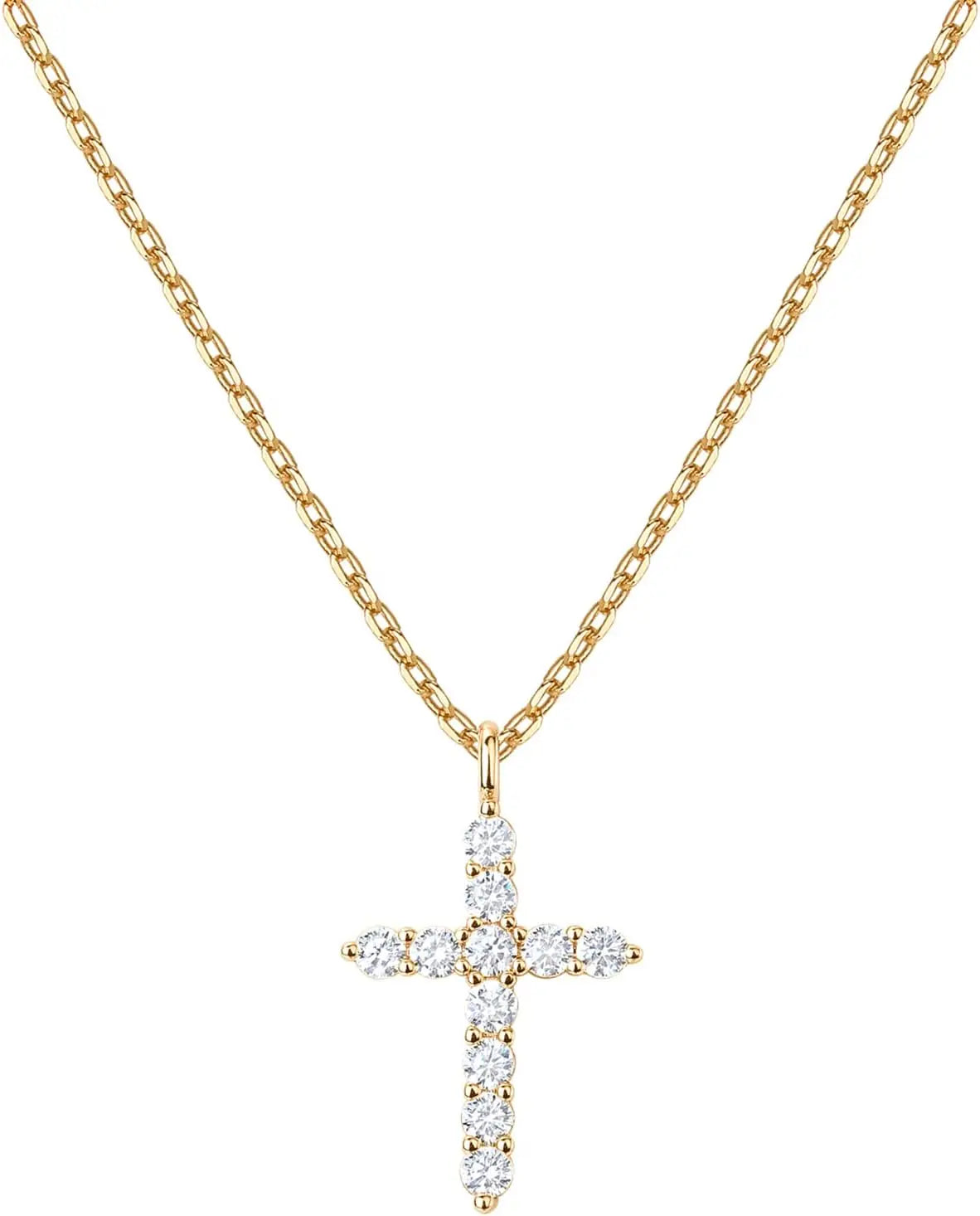 PAVOI 14K Gold Plated Cubic Zirconia Cross Necklace for Women | Cross Faith Pendant Necklaces - Blessings is Here