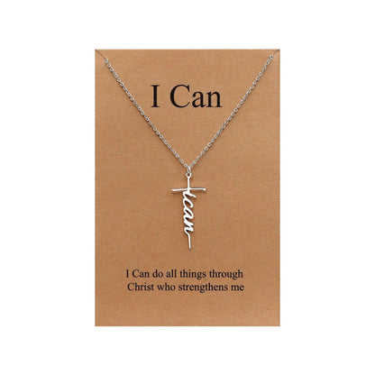 Faith Cross Pendant Necklace Religious Christian Jewelry Mother's Day Gifts for Women
