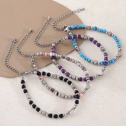 Faith Heart Natural Stone Bracelet for Women – Christian Gift, Adjustable Beaded Bracelet, Meaningful Jewelry Gift for Mom, Daughter, Friend - 1 piece