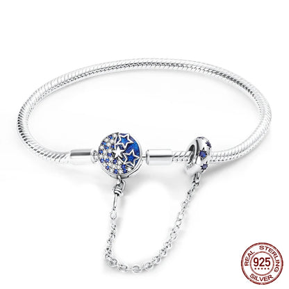925 Silver Star Moon Clover Bracelet