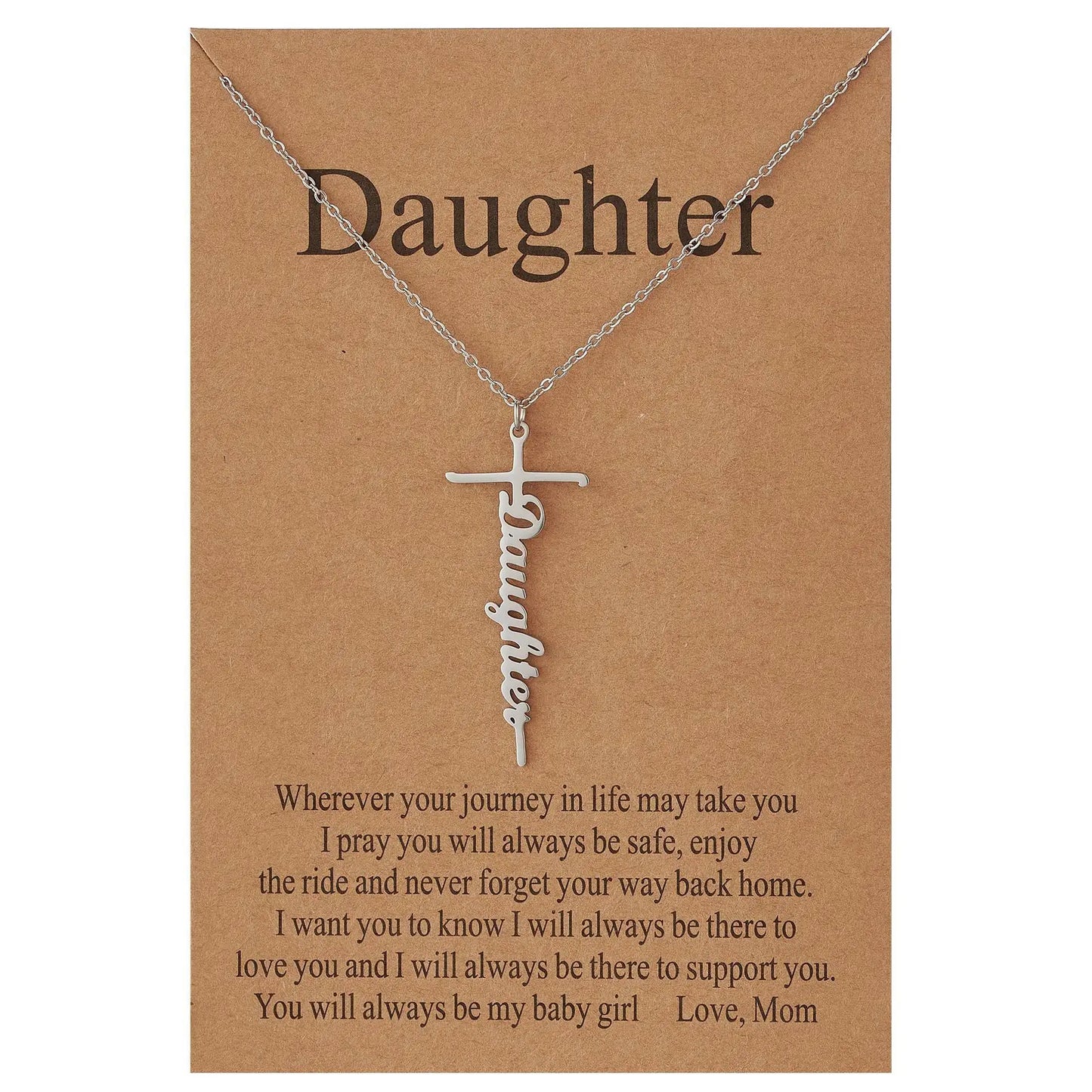 Faith Cross Pendant Necklace Religious Christian Jewelry Mother's Day Gifts for Women