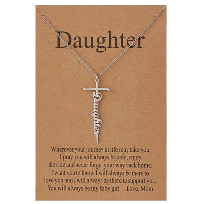 Faith Cross Pendant Necklace Religious Christian Jewelry Mother's Day Gifts for Women