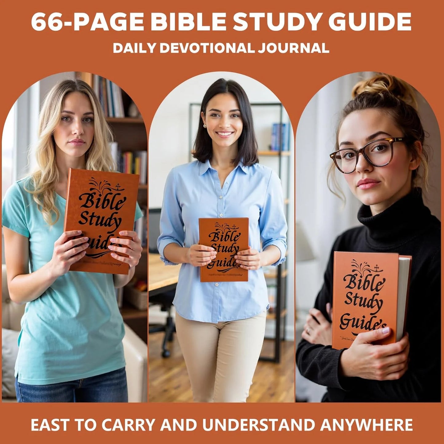 66-Page Bible Study Guide Book Daily Devotional Journal A Yearlong Bible Study Plan for Women Scripture Quotes Religious Book