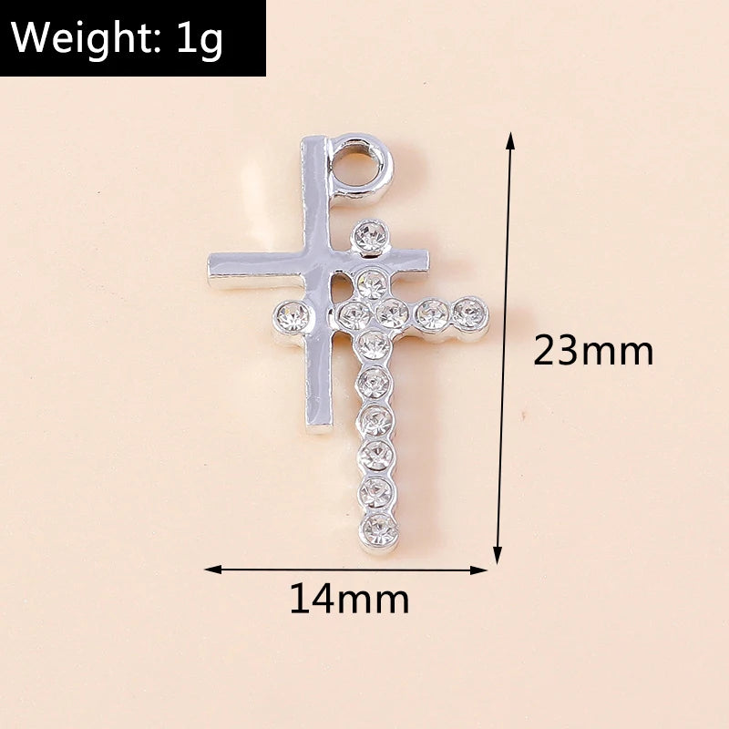 10pcs Luxury Gold Silver Color Cross Charms for Jewelry Making Handmade Crosses Pendant Necklace Keychain Diy Jewelry Findings - Blessings is Here