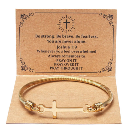 God Is Within Her She Will Not Fall Bracelet | Christian Cross Bracelet | Bible Verse Faith Jewelry | Inspirational Gift for Women