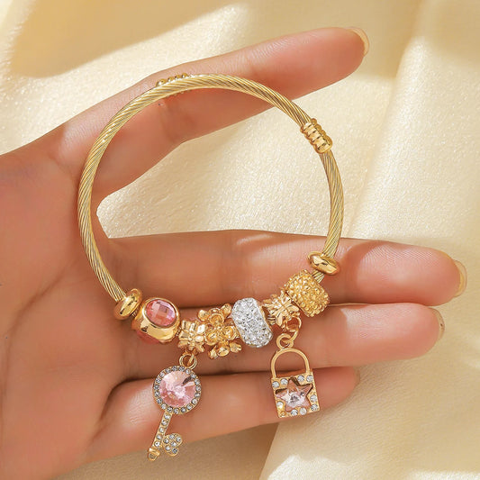 Stainless Steel Multi-Element Charm Bracelet