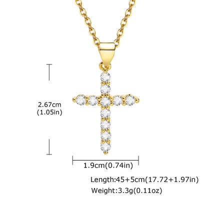 Stylish Christian Cross Jewelry Set, Women's Necklace Bracelet Earrings Ring 4pc for Birthday Christmas Baptism Gift - Blessings is Here
