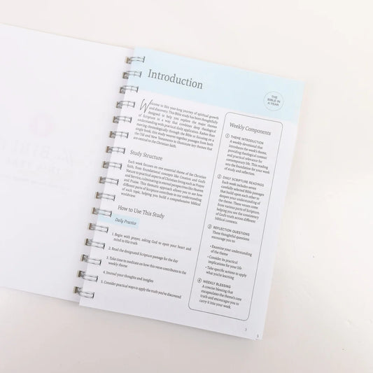 2026 New Bible in A Year: A 52-Week Study Through God's Word - Spiral Bible Study Plan