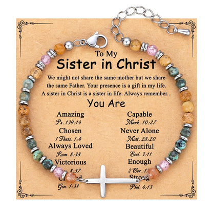 Birthday Christian gifts Cross Bracelet for Women Steel Confirmation Baptism Easter Unique Gift for Girls Friends Daughter Sister