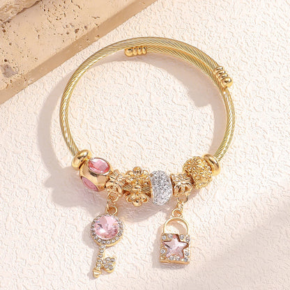 Stainless Steel Multi-Element Charm Bracelet