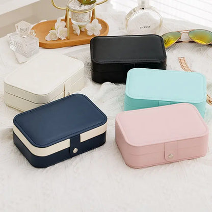 Portable Leather Travel Jewelry Organizer Box for Women