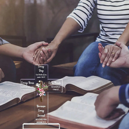 1pc Acrylic Cross - Bible Verses and Prayers, Inspirational Christian Gifts, Religious Decor for Home and Desk, Perfect for Mom,