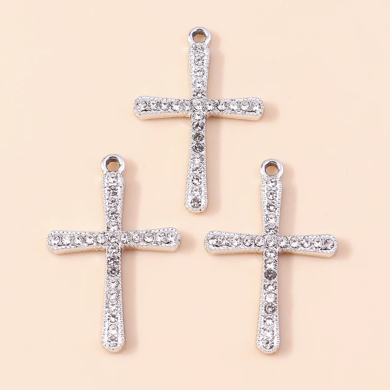 10pcs Luxury Gold Silver Color Cross Charms for Jewelry Making Handmade Crosses Pendant Necklace Keychain Diy Jewelry Findings - Blessings is Here