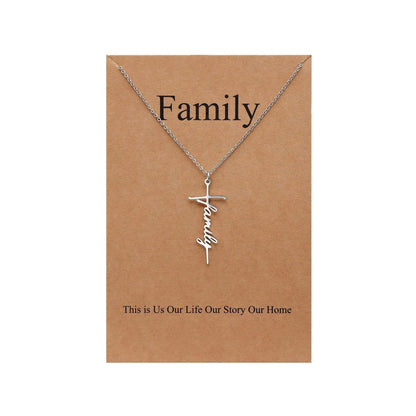 Faith Cross Pendant Necklace Religious Christian Jewelry Mother's Day Gifts for Women