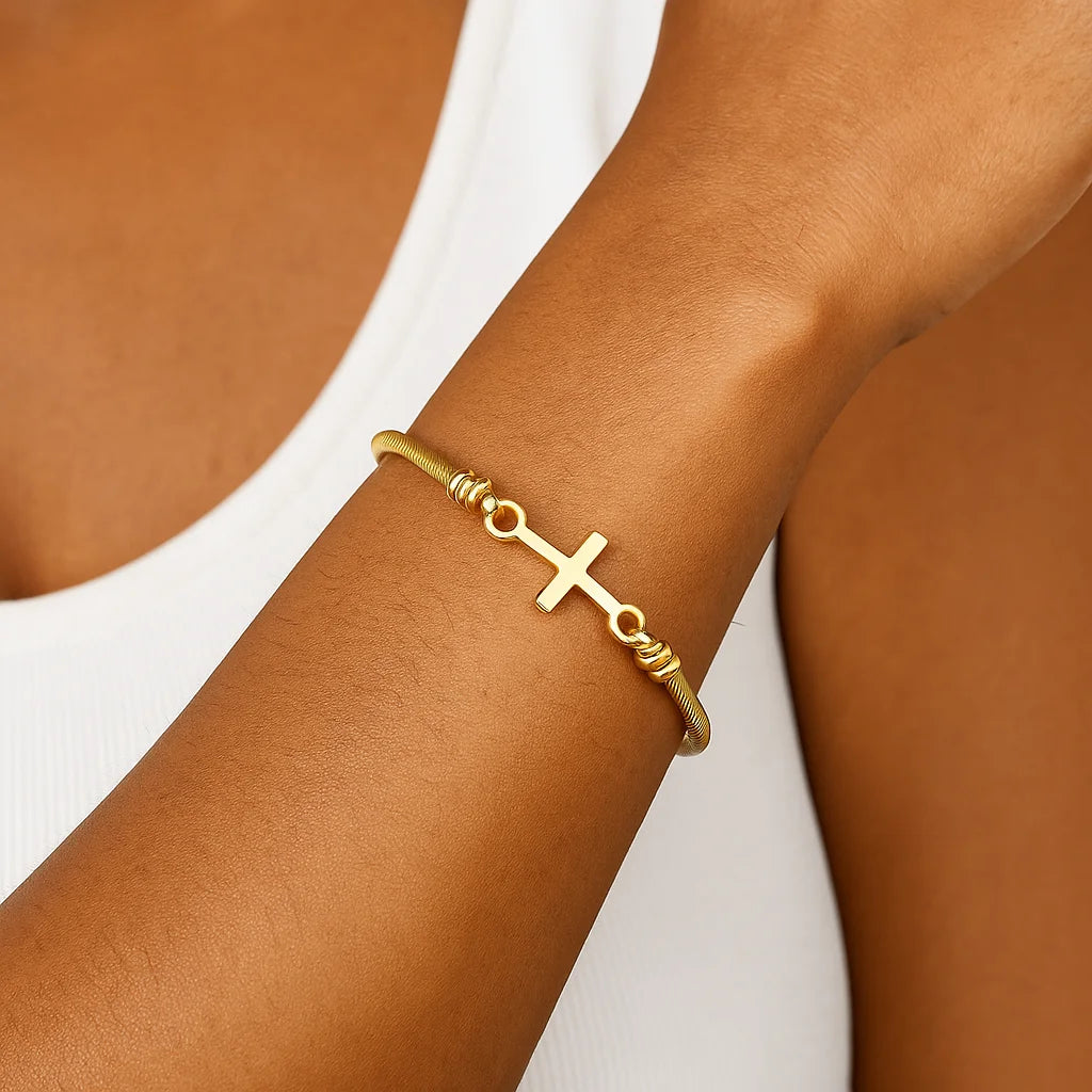 God Is Within Her She Will Not Fall Bracelet | Christian Cross Bracelet | Bible Verse Faith Jewelry | Inspirational Gift for Women