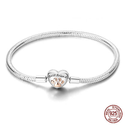 925 Silver Star Moon Clover Bracelet