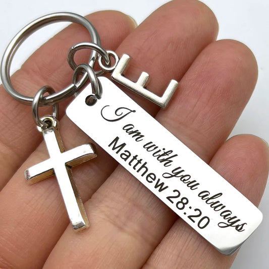 “I Am Always with You” Stainless Steel Keychain