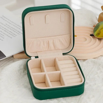 PU Leather Portable Travel Jewelry Organizer Box