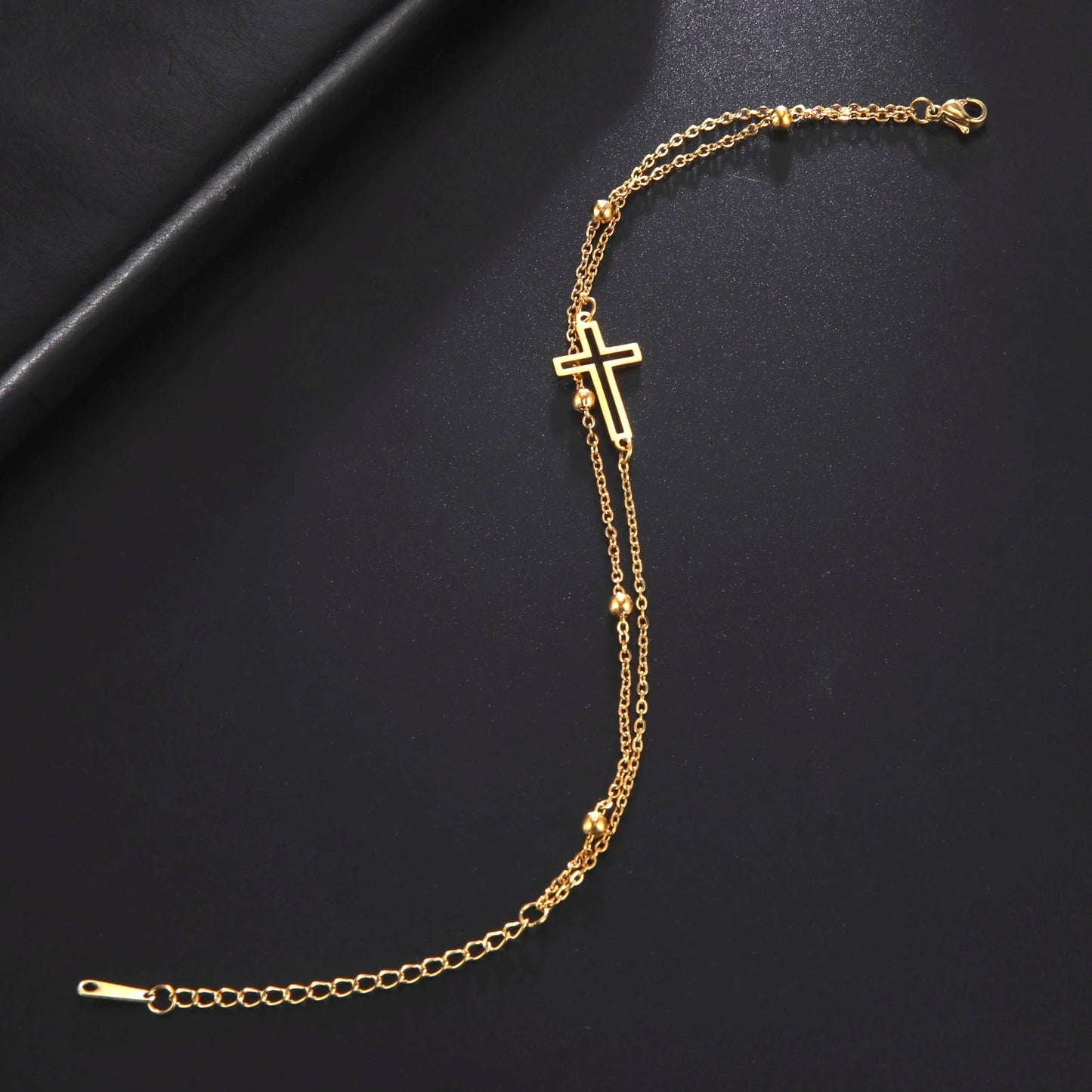 Fashion Women's Jewelry Cross Pendant Bracelets Stainless Steel Double Layer Chain Bracelets for Men Women Trend Gift - Blessings is Here