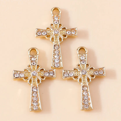 10pcs Luxury Gold Silver Color Cross Charms for Jewelry Making Handmade Crosses Pendant Necklace Keychain Diy Jewelry Findings - Blessings is Here