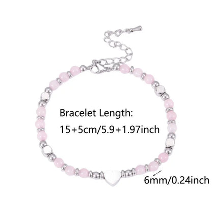 Faith Heart Natural Stone Bracelet for Women – Christian Gift, Adjustable Beaded Bracelet, Meaningful Jewelry Gift for Mom, Daughter, Friend - 1 piece