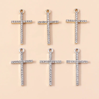 10pcs Luxury Gold Silver Color Cross Charms for Jewelry Making Handmade Crosses Pendant Necklace Keychain Diy Jewelry Findings - Blessings is Here