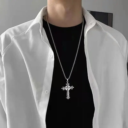 Trendy Hip-Hop Titanium Steel Cross Necklace