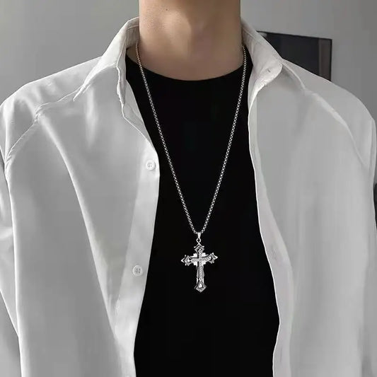 Trendy Hip-Hop Titanium Steel Cross Necklace