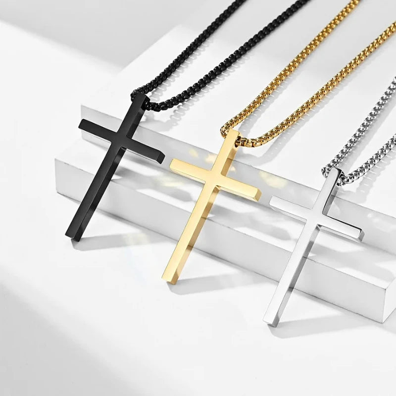Unisex Titanium Steel Cross Necklace - Blessings is Here