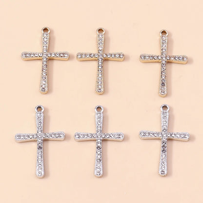 10pcs Luxury Gold Silver Color Cross Charms for Jewelry Making Handmade Crosses Pendant Necklace Keychain Diy Jewelry Findings - Blessings is Here
