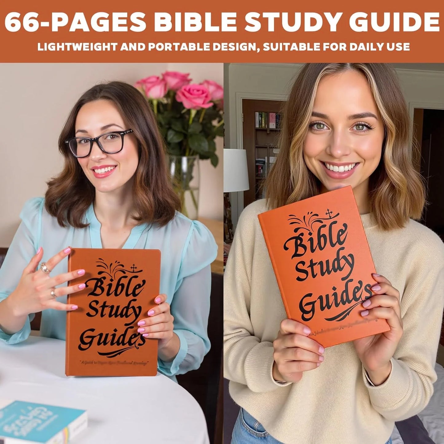 66-Page Bible Study Guide Book Daily Devotional Journal A Yearlong Bible Study Plan for Women Scripture Quotes Religious Book