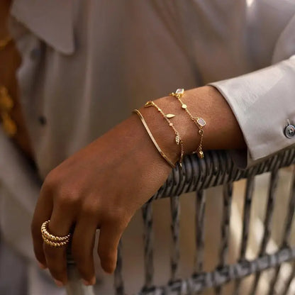 Birthstone Zirconia Thin Chain Link Cross Bracelet Stainless Steel Women's Adjustable Link Stacked Layered Chain Bracelets