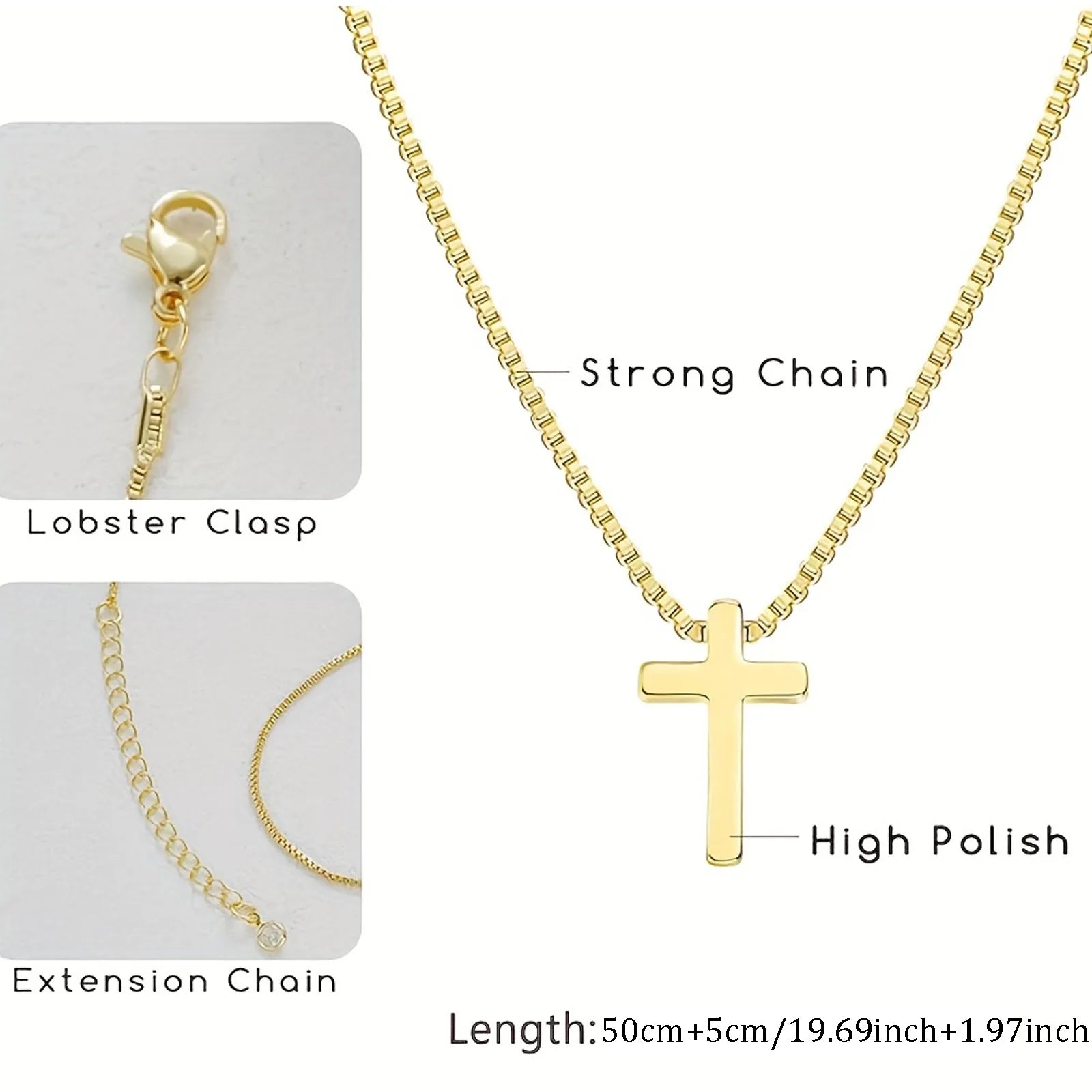 Elegant Stainless Steel Cross Necklace for Women Trendy Pendant Jewelry Suitable for Both Casual and Party Wea - Blessings is Here