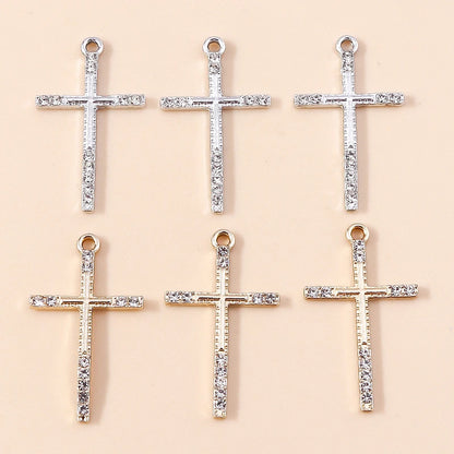 10pcs Luxury Gold Silver Color Cross Charms for Jewelry Making Handmade Crosses Pendant Necklace Keychain Diy Jewelry Findings - Blessings is Here