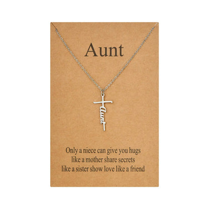 Faith Cross Pendant Necklace Religious Christian Jewelry Mother's Day Gifts for Women