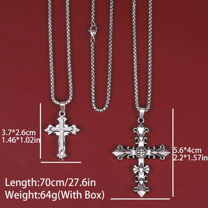 Trendy Hip-Hop Titanium Steel Cross Necklace
