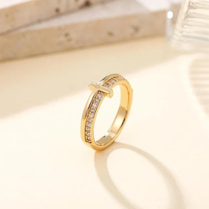 Cross Ring Pray Throuhgh It Cross Ring for Daughter/Granddaughter From Mom, Stackable Cubic Zirconia Cross Rings for Women Girls