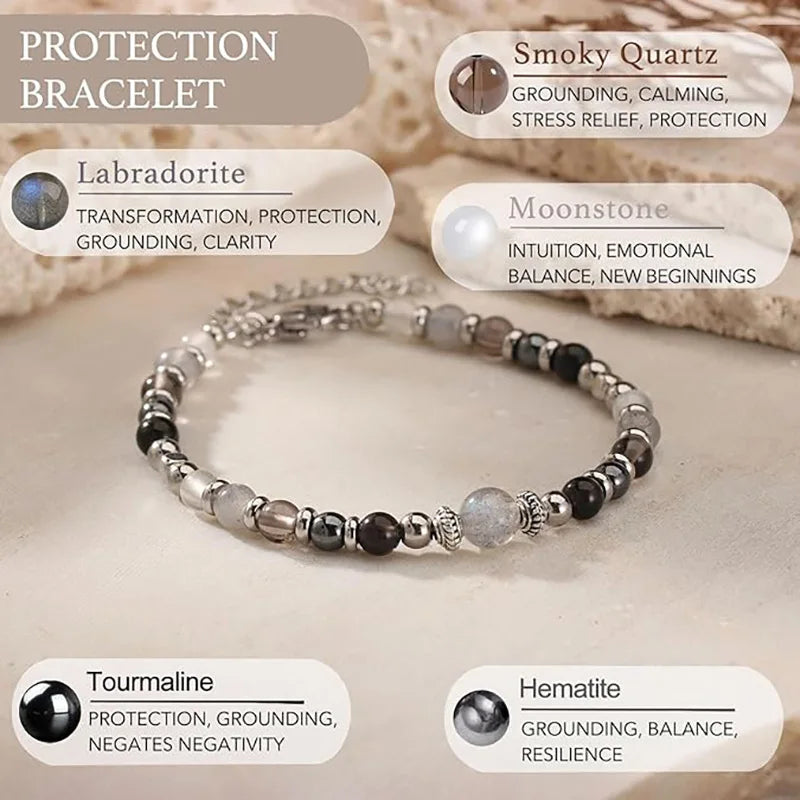 Cross-border new natural stone adjustable lobster buckle 4mm beaded bracelet fashionable women with card bracelet