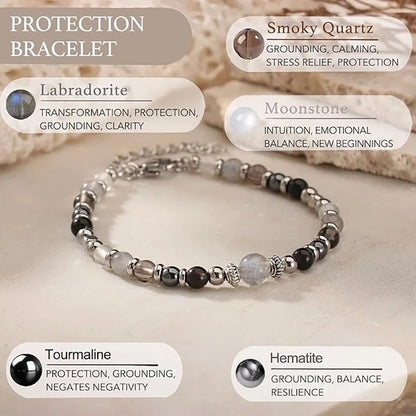 Cross-border new natural stone adjustable lobster buckle 4mm beaded bracelet fashionable women with card bracelet
