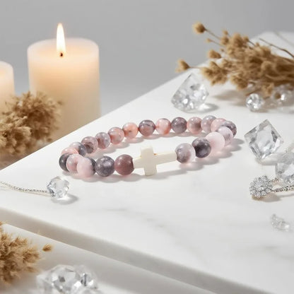 Christian Cross Bracelet for Women & Teens - Inspirational Christmas Gift & Stocking Stuffer for Best Friends, Godmothers - Blessings is Here
