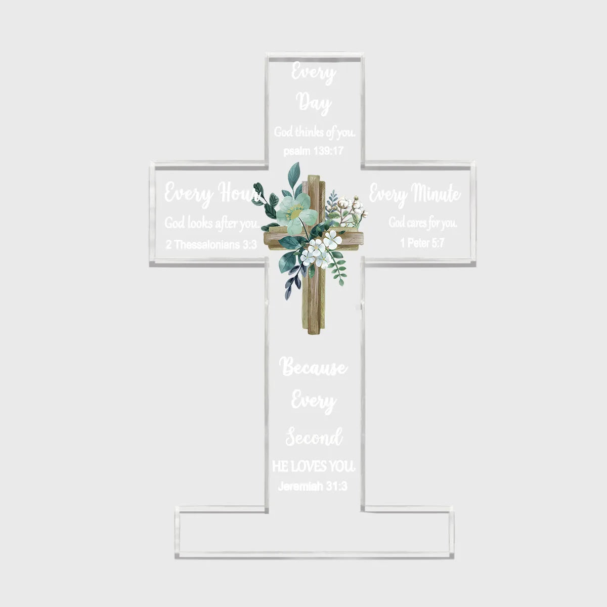 1pc Acrylic Cross - Bible Verses and Prayers, Inspirational Christian Gifts, Religious Decor for Home and Desk, Perfect for Mom,