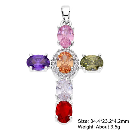 Juya Handmade 18K Real Gold Plated Cubic Zirconia Christian Cross Charms For DIY Rosary Religious Pendant Jewelry Making - Blessings is Here