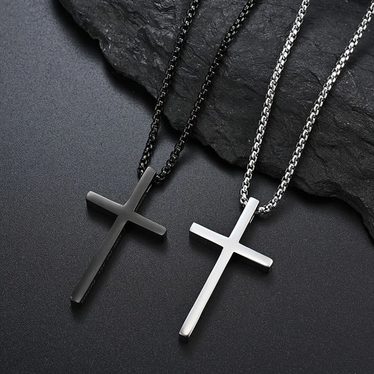 304L Stainless Steel Jesus Cross Necklace Men Women Bible Verse Spiritual Necklace for Men Jewelry - Blessings is Here